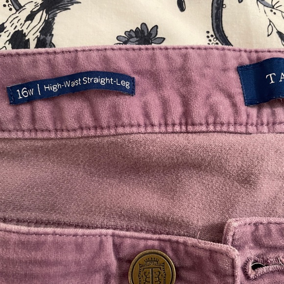 Talbots High Waist Straight Leg Corduroy Pants in light purple - Picture 4 of 11